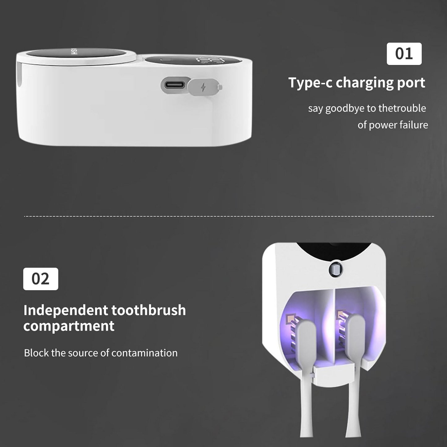 SWISH GermGuard+ UV-C Toothbrush Sterilizer